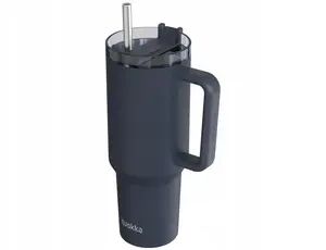 Termokrūze QUOKKA Quokka Stream no nerūsējošā tērauda 1200 ml ar salmiņu (Graphite)