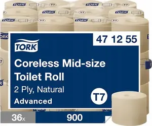 Toilet paper roll Tork T7 Advanced 2-ply, coreless, 36 rolls × 900 sheets