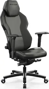 Spēļu krēsls Quersus ICOS.2.3 Pure Black — ergonomisks ar augstu atzveltni un grozāmu sēdekli