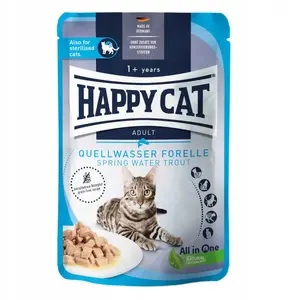Mitrs barības produkts kaķiem happy cat Culinary Meat in Sauce Spring Water Trout 85 g paciņa