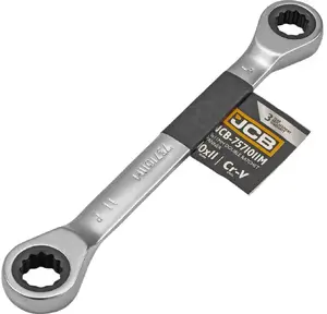 Adjustable Ratchet Wrench JCB 10x11 mm, reversible head, dual-size open box