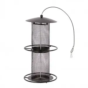 Hanging Double Metal Bird Feeder garden fun 8 x 18 x 35.5 cm