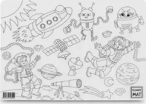 Floor Mat VidaXL Space Funny Mat STRIGO — transparent decorative entrance mat