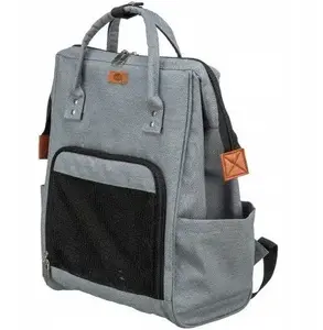Pet backpack Springos Ava — dog carrier, grey, 32 x 42 x 20 cm