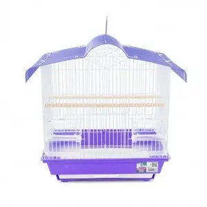 Putnu būris Panama Pet PP-51613, apaļš violeti-balts, 36 × 28.8 × 40.2 cm