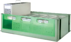 Putnu pārvadāšanas kaste ART-MET Maxi Tino ar 5 izņemamiem transportieriem, zaļa, 66,8×34,3×21 cm