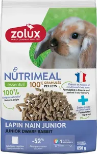 Корм-гранулы ZOLUX NUTRIMEAL Junior 850 г — полный рацион для карликовых кроликов