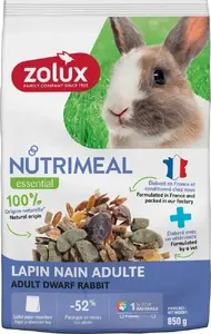 Корм для кроликов ZOLUX NUTRIMEAL 4 850 г — полнорационный сухой микс для миниатюрных взрослых кроликов