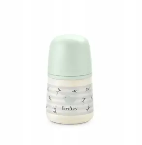 Bērnu pudele Suavinex SX Pro 150 ml, lēns plūsmas S knupītis, zaļš Birdies dizains