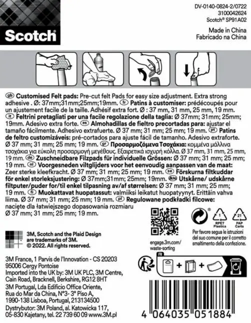 3M SP91A02 furniture floor protector pad SP91A02 Photo 2