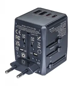 Travel adapter No name DONAU TRAVEL 904, black — universal plug adapter for travelers