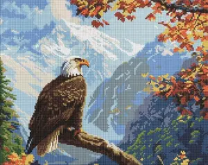 Diamond mosaic kit Ideyka 'Strażnik szczytu' 40x50 cm – canvas drill art panel