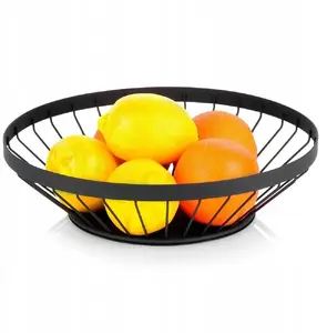 Augļu un dārzeņu grozs NAVA metāla dekoratīvs melns 28 cm