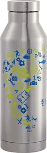 Insulated Stainless Steel Bottle step by step Blue & Yellow — travel bottle, leak‑resistant, double‑wall
