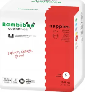 Vienreizlietojamie bērnu autiņbiksītes MUNCHKIN BAMBIBOO ar kokvilnu, iepakojumā 24 gab.