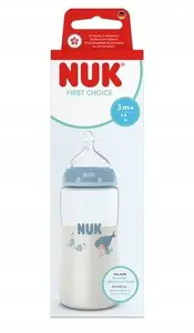 Bērnu barošanas pudele Nuk 300 ml modelis 10216342 no 3 mēnešiem, plata kakla, atkārtoti lietojama