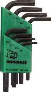 Star (Torx) Key Set Bondhus TX T9–T40, 8-piece