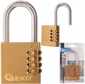 Padlock GEKO 50 mm brass combination lock, 4-digit code