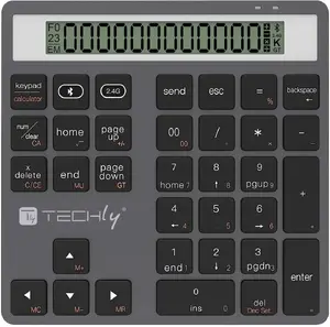 Numeric Wireless Keypad with Calculator TECHLY TLY_622687 — BT and RF/USB Connectivity