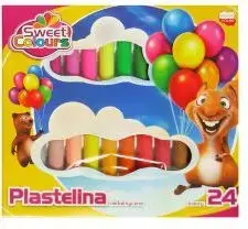 Modelēšanas māls KOMA-PLAST Plastelina 24 krāsas Sweet Colours — 24 krāsu komplekts