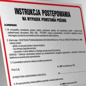Инструкция PROCERA Znak TDC: порядок действий при пожаре (на польском) BH-DB003DNCN