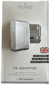 PURO UK adapteris — strāvas pāreja priekš Lielbritānijas kontaktligzdām