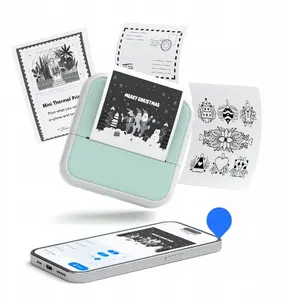 Termālais Bluetooth foto, uzlīmju un piezīmju printeris LoveInstant S1 — 53 mm, 203 dpi, zaļš