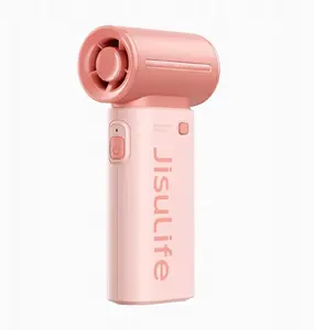 Portatīvais rokas ventilators Jisulife Life9 ar 5000mAh akumulatoru — rozā