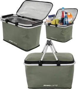 Thermal Foldable 24L Camping Basket Enero – 24 L capacity, green