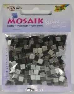 KOOPMAN mozaīkas spīdumi 5×5 mm pelēki — dekoratīvi mozaīkas elementi