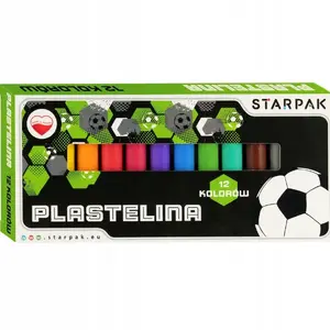 Modeling Clay Set STARPAK PLASTELINA 12 colors, Football theme, pack of 2 tubs (MPN: STK PLA154)