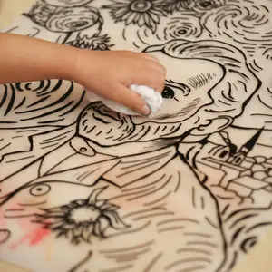 Durvju paklājs VidaXL Vincent van Gogh Funny Mat caurspīdīgs — dekoratīvs ieejas paklājs