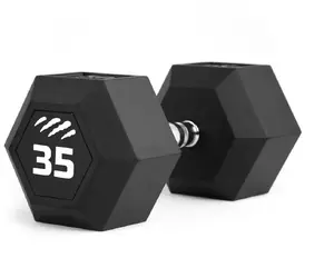 Гантель Tiguar hantel HEX 35 kg — шестигранная резиновая фиксированная гантель 35 кг