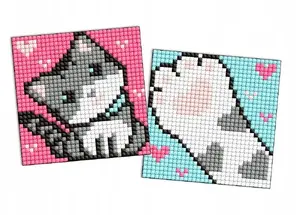 Magnetic Diamond Mosaic Kit Ideyka IY-AMG1051 — 9×9 cm panels, kids, gray fluffy, 2 pcs