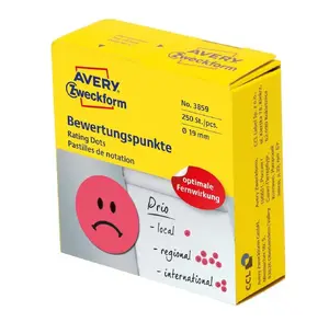 Avery 3859 pašlīmējošā etiķete Aplis Pastāvīgs Sarkans 250 pcs