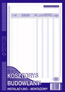 Michalczyk & Prokop Kosztorys budowlany A4 602-1 — construction cost estimate form A4