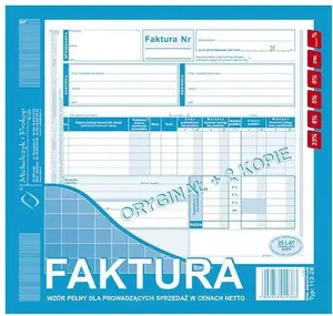 Invoice pad Michalczyk & Prokop Faktura VAT 2/3 A4 1+2 netto płatnik/odbiorca 112-2E – A4 form, multipart 1+2, VAT invoice