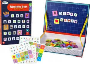 Magnetic Alphabet Puzzle Book LEANToys — English letters with picture magnets