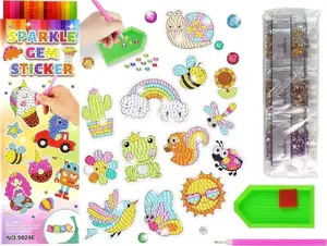 LEANToys diamond embroidery sticker set — animals, garden, rainbow mosaic (kit)