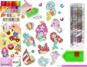 Diamond Embroidery Sticker Set LEANToys 14965 – Ocean Animals Mosaic Craft Kit