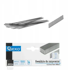 Скобы-гвозди GEKO 1,2 x 2,0 мм, длина 14 мм, 1000 шт.