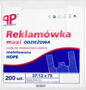 Staples пакет для одежды HDPE HD maxi 37×12×75 см 12 мкм 200 шт. белый