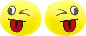 Soft Emoji Ball LEANToys 9 cm, yellow smiling face, toy stress squeeze ball