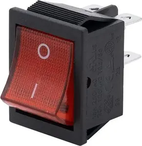 Two-pole illuminated switch Volteo VT-206-1201 — electrical wall switch, toggle, illuminated contact