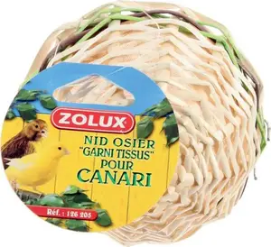 Bird wicker nest / woven pocket for canary by ZOLUX, open weave natural material, loose item