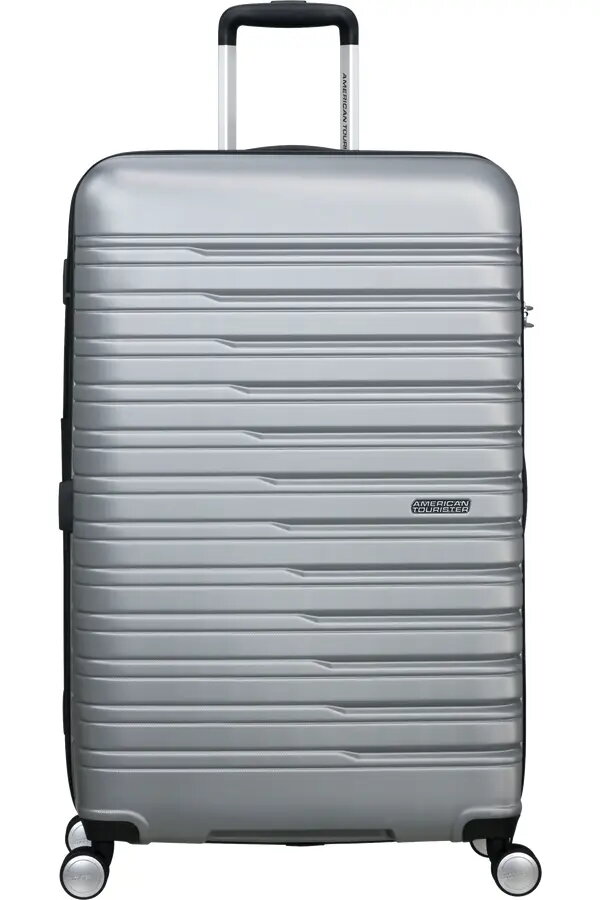 Amerikāņu Tourister Flashline cietais koferis sudraba
