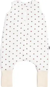 Sleeping bag with legs PULP BAMBOO Muslin summer 0.5 TOG for 1–2.5 years, heart print