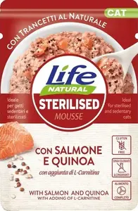 Влажный корм для кошек Life Pet Care LIFE CAT 70 г Лосось для стерилизованных с киноа — пакет