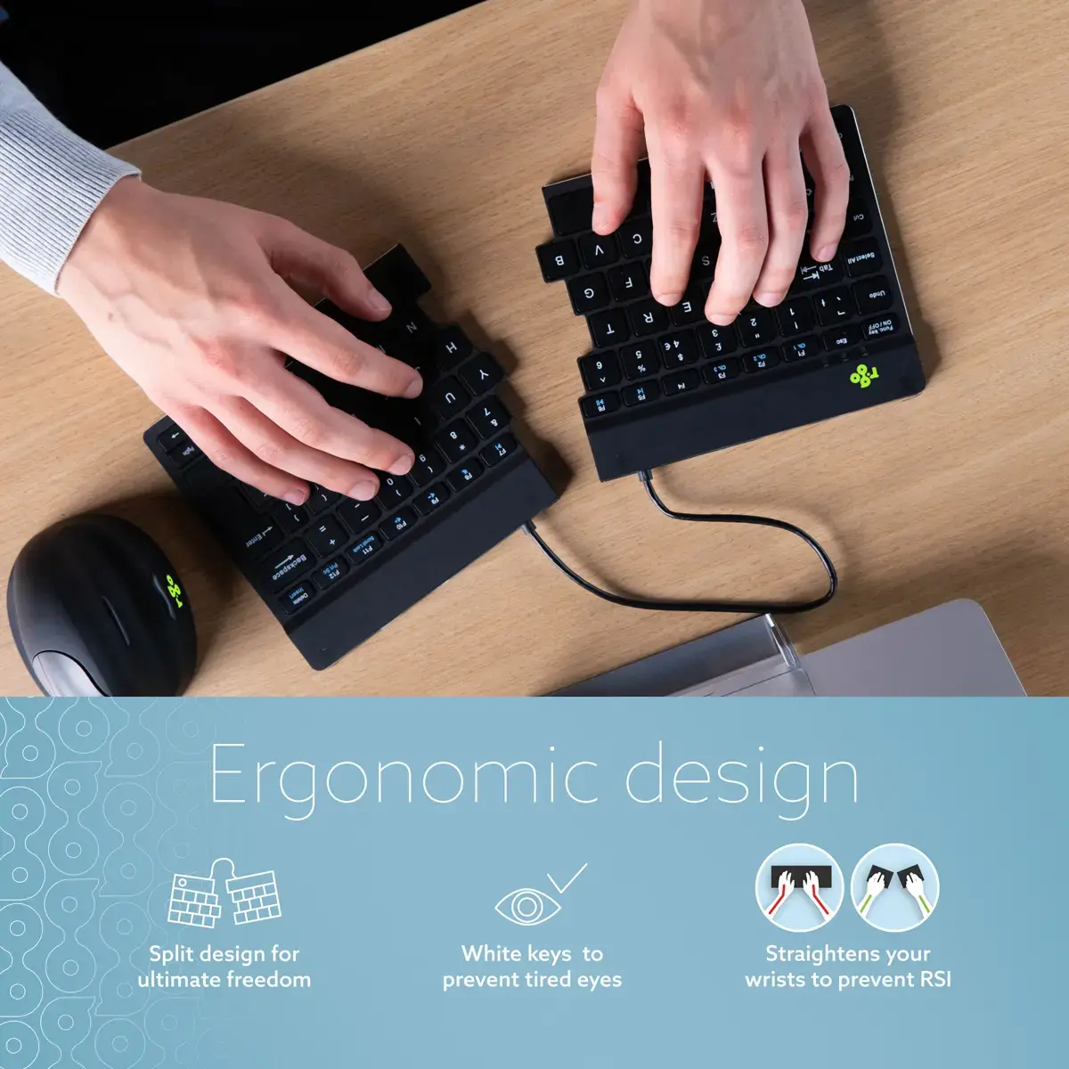 R-Go Tools R-Go Split keyboard RGOSBDEWLBL Photo 10