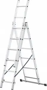 Alumīnija 3-sekciju kāpnes Braket EASY 297 cm, 3×6 pakāpieni (6+6+6)